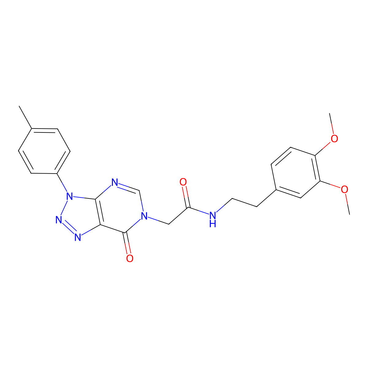 N-(3,4-dimethoxyphenethyl)-2-(7-oxo-3-(p-tolyl)-3H-[1,2,3]triazolo[4,5-d]pyrimidin-6(7H)-yl)acetamide molecular structure, CAS 863019-25-4