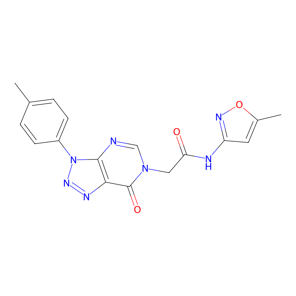 N-(5-methylisoxazol-3-yl)-2-(7-oxo-3-(p-tolyl)-3H-[1,2,3]triazolo[4,5-d]pyrimidin-6(7H)-yl)acetamide molecular structure, CAS 863019-26-5