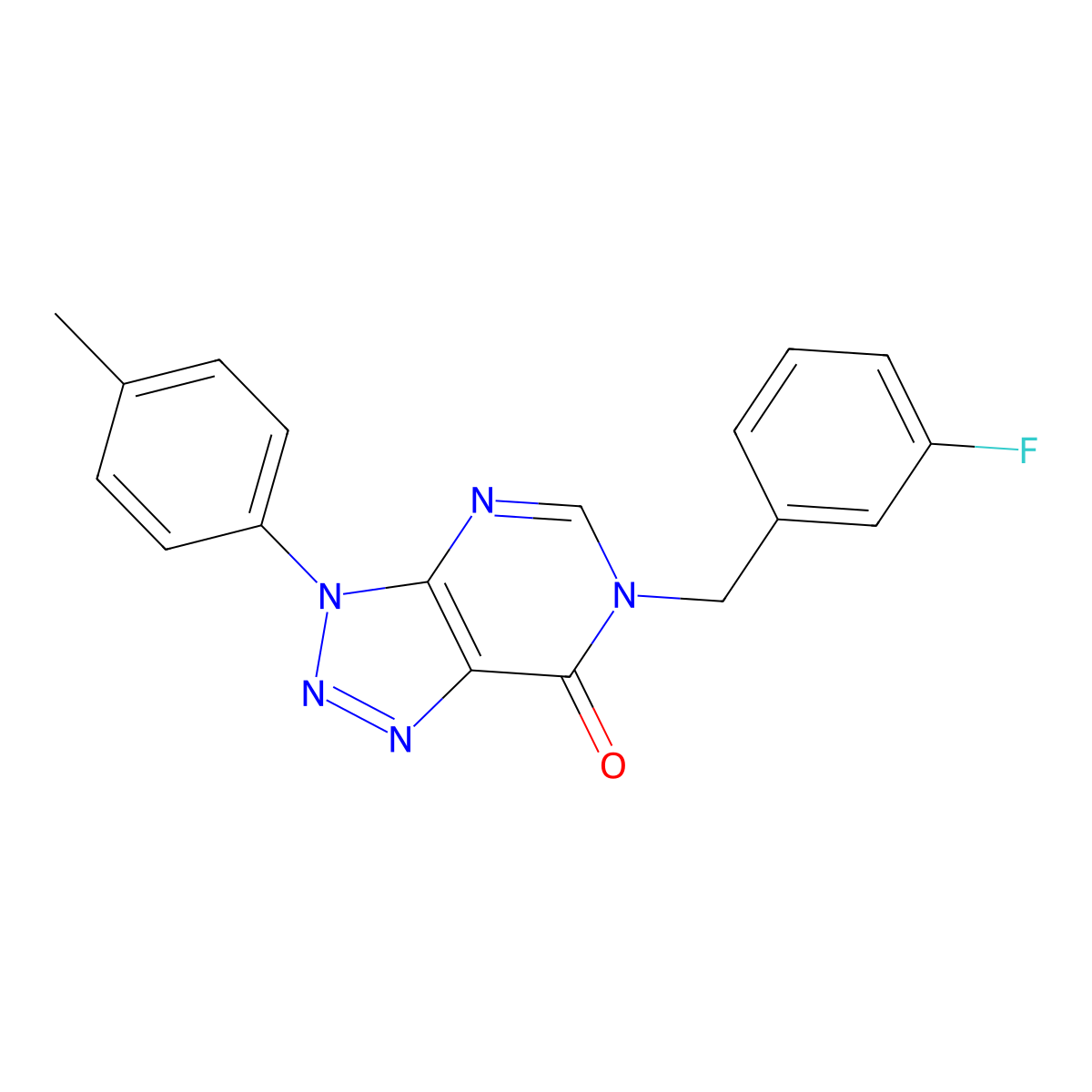 6-(3-fluorobenzyl)-3-(p-tolyl)-3H-[1,2,3]triazolo[4,5-d]pyrimidin-7(6H)-one molecular structure, CAS 863019-27-6