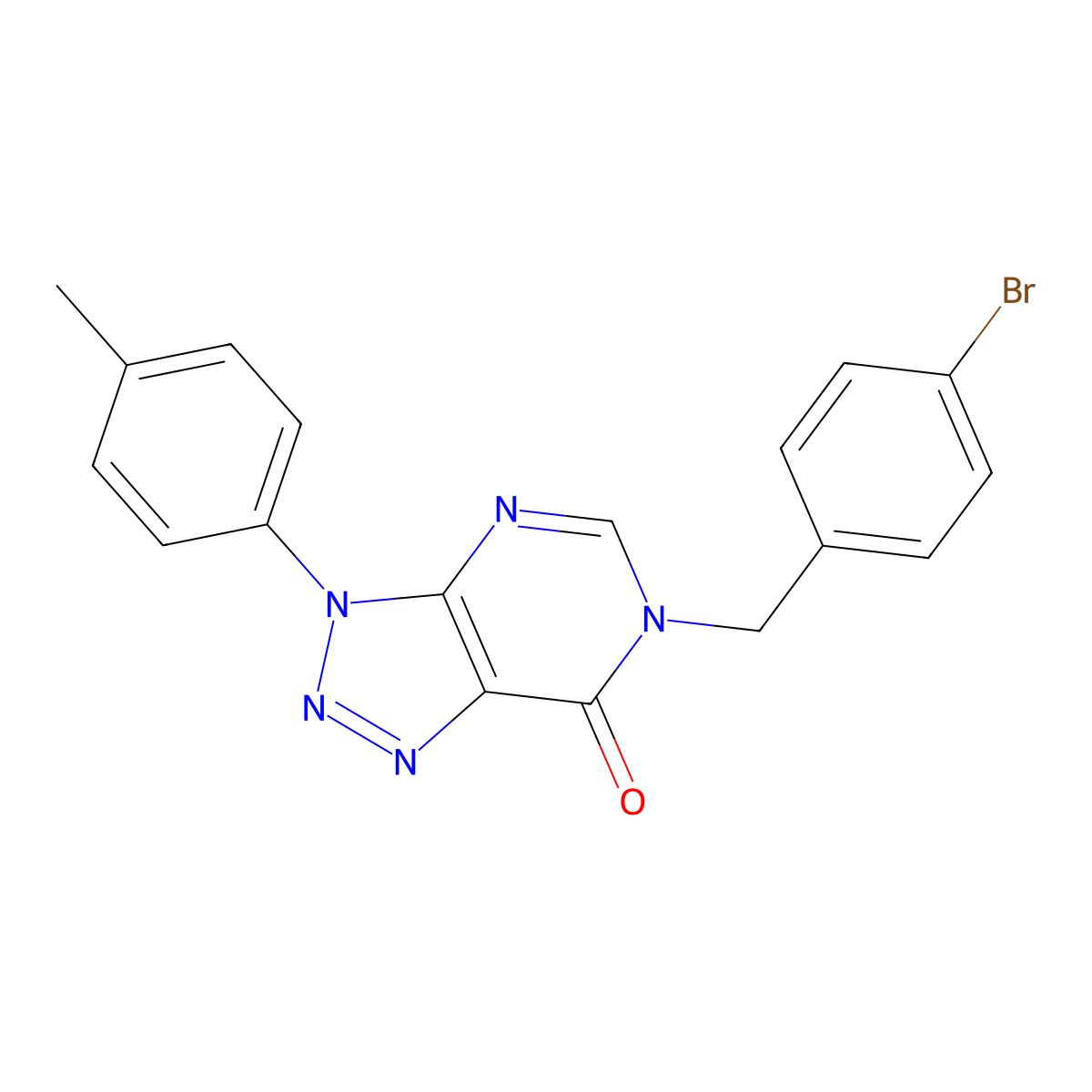 6-(4-bromobenzyl)-3-(p-tolyl)-3H-[1,2,3]triazolo[4,5-d]pyrimidin-7(6H)-one molecular structure, CAS 863019-29-8