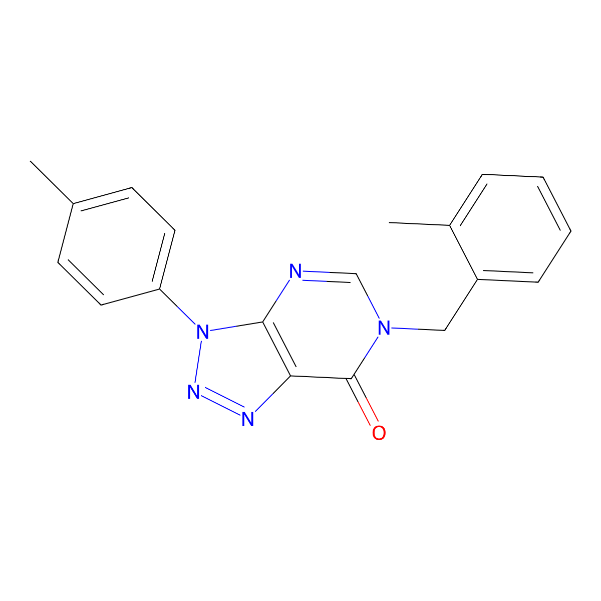 6-(2-methylbenzyl)-3-(p-tolyl)-3H-[1,2,3]triazolo[4,5-d]pyrimidin-7(6H)-one molecular structure, CAS 863019-30-1