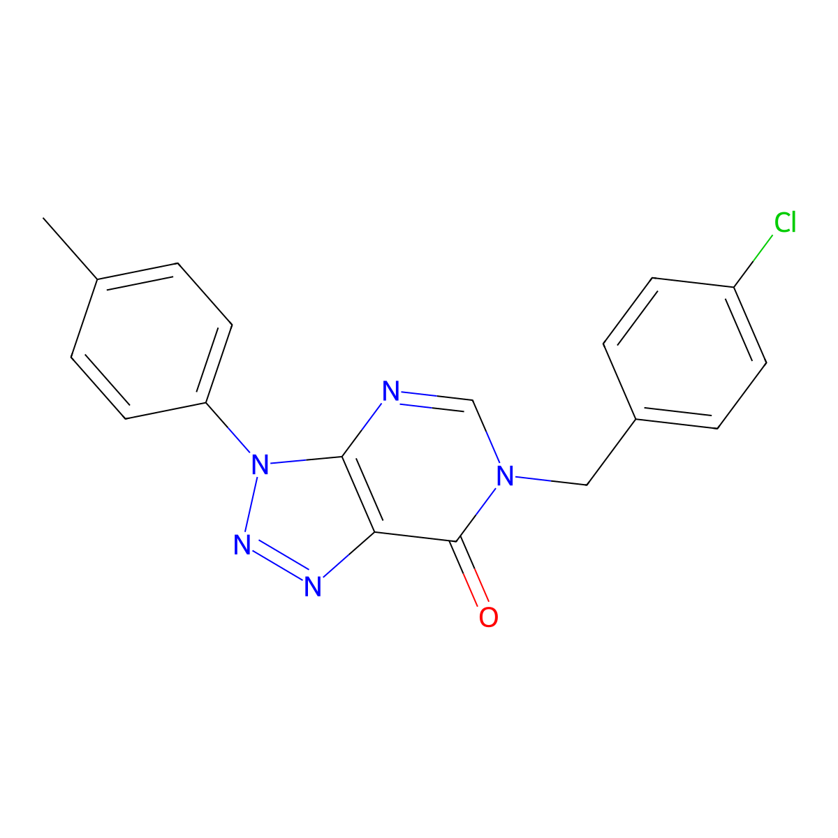 6-(4-chlorobenzyl)-3-(p-tolyl)-3H-[1,2,3]triazolo[4,5-d]pyrimidin-7(6H)-one molecular structure, CAS 863019-31-2