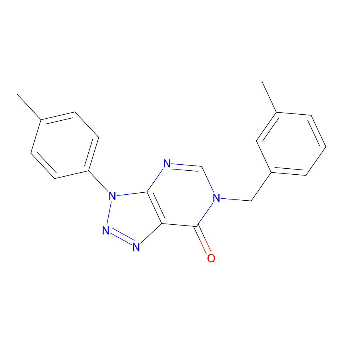 6-(3-methylbenzyl)-3-(p-tolyl)-3H-[1,2,3]triazolo[4,5-d]pyrimidin-7(6H)-one molecular structure, CAS 863019-33-4