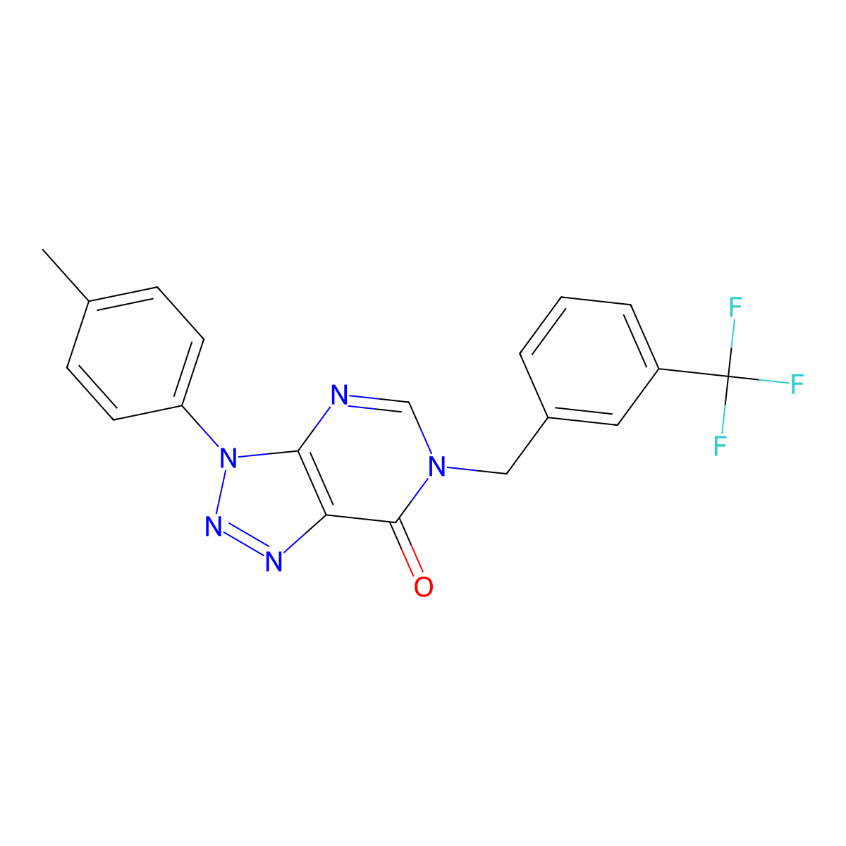 3-(p-tolyl)-6-(3-(trifluoromethyl)benzyl)-3H-[1,2,3]triazolo[4,5-d]pyrimidin-7(6H)-one molecular structure, CAS 863019-38-9