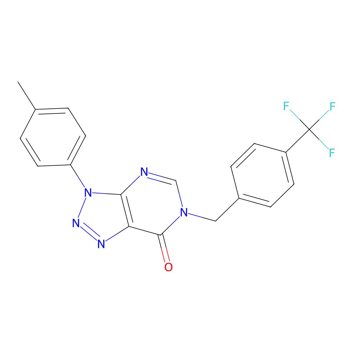 3-(p-tolyl)-6-(4-(trifluoromethyl)benzyl)-3H-[1,2,3]triazolo[4,5-d]pyrimidin-7(6H)-one molecular structure, CAS 863019-39-0