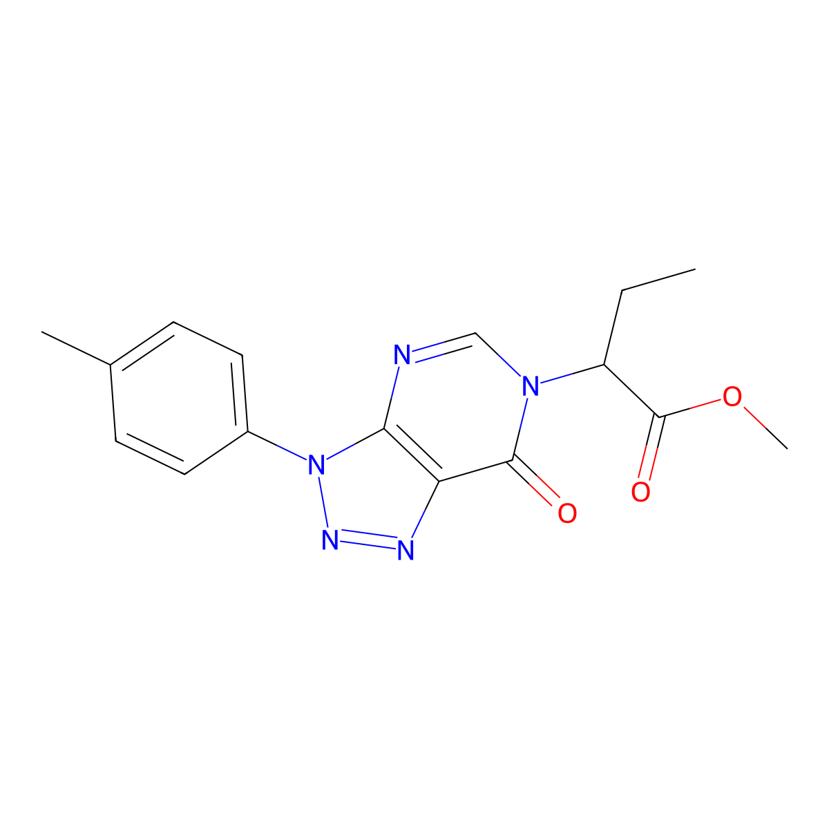 methyl 2-[3-(4-methylphenyl)-7-oxo-3H,6H,7H-[1,2,3]triazolo[4,5-d]pyrimidin-6-yl]butanoate molecular structure, CAS 863019-46-9