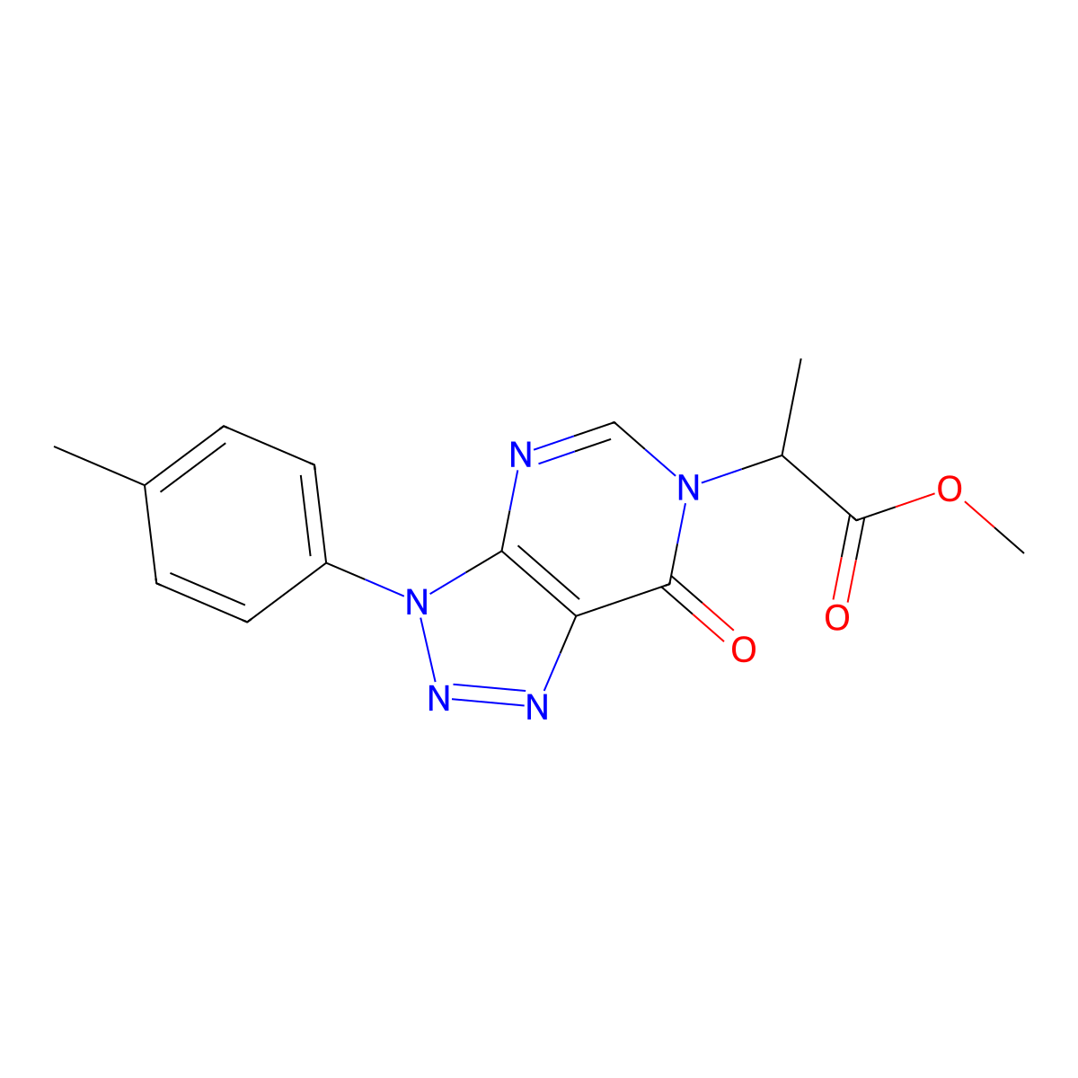 methyl 2-[3-(4-methylphenyl)-7-oxo-3H,6H,7H-[1,2,3]triazolo[4,5-d]pyrimidin-6-yl]propanoate molecular structure, CAS 863019-47-0