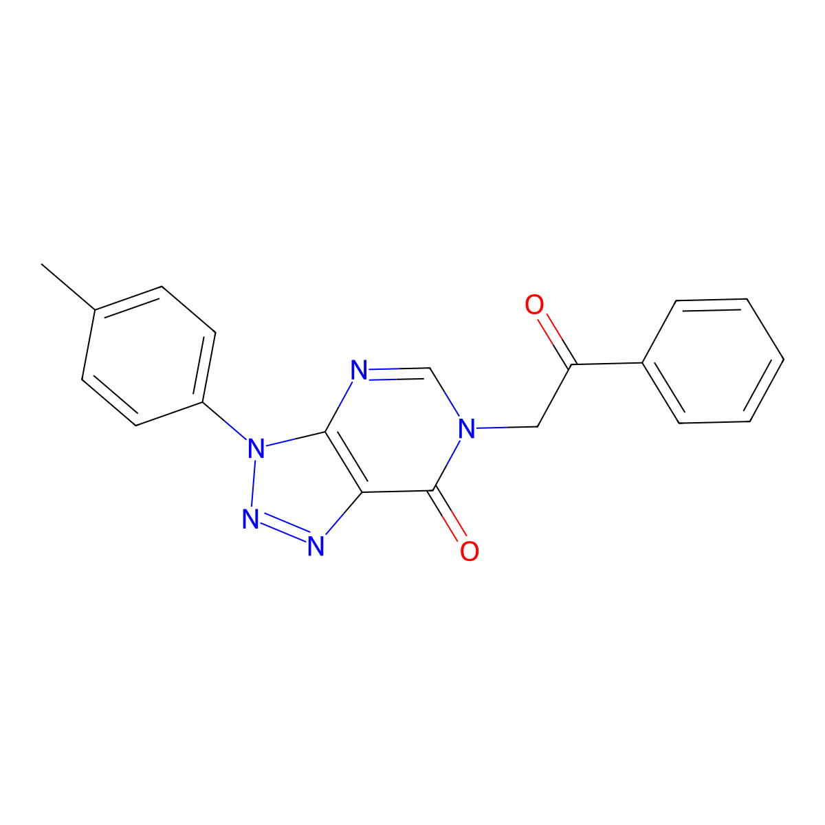 3-(4-Methylphenyl)-6-phenacyltriazolo[4,5-d]pyrimidin-7-one molecular structure, CAS 863019-49-2