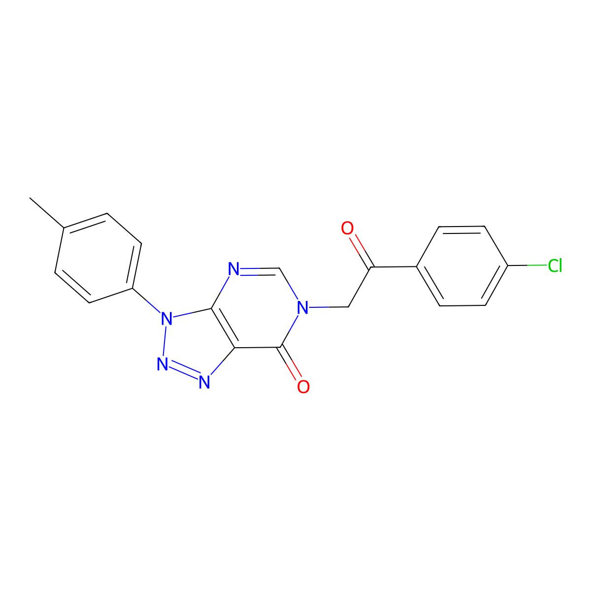6-(2-(4-chlorophenyl)-2-oxoethyl)-3-(p-tolyl)-3H-[1,2,3]triazolo[4,5-d]pyrimidin-7(6H)-one molecular structure, CAS 863019-50-5