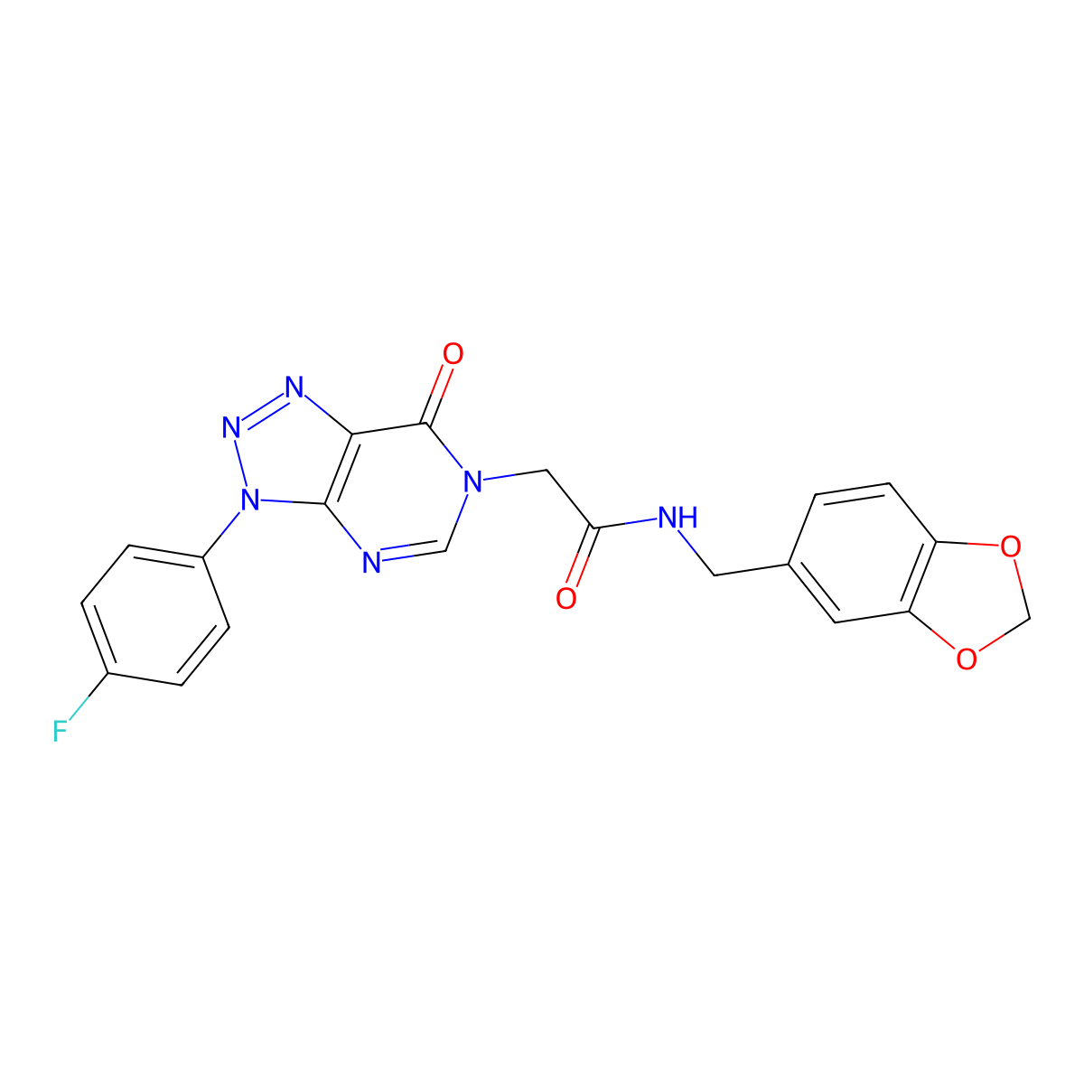 N-(benzo[d][1,3]dioxol-5-ylmethyl)-2-(3-(4-fluorophenyl)-7-oxo-3H-[1,2,3]triazolo[4,5-d]pyrimidin-6(7H)-yl)acetamide molecular structure, CAS 863019-52-7