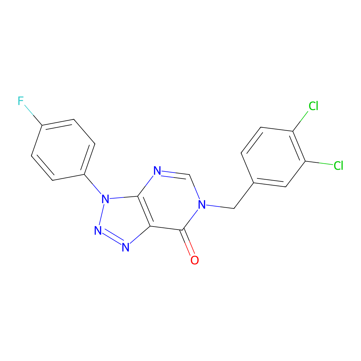 6-[(3,4-Dichlorophenyl)methyl]-3-(4-fluorophenyl)triazolo[4,5-d]pyrimidin-7-one molecular structure, CAS 863019-54-9