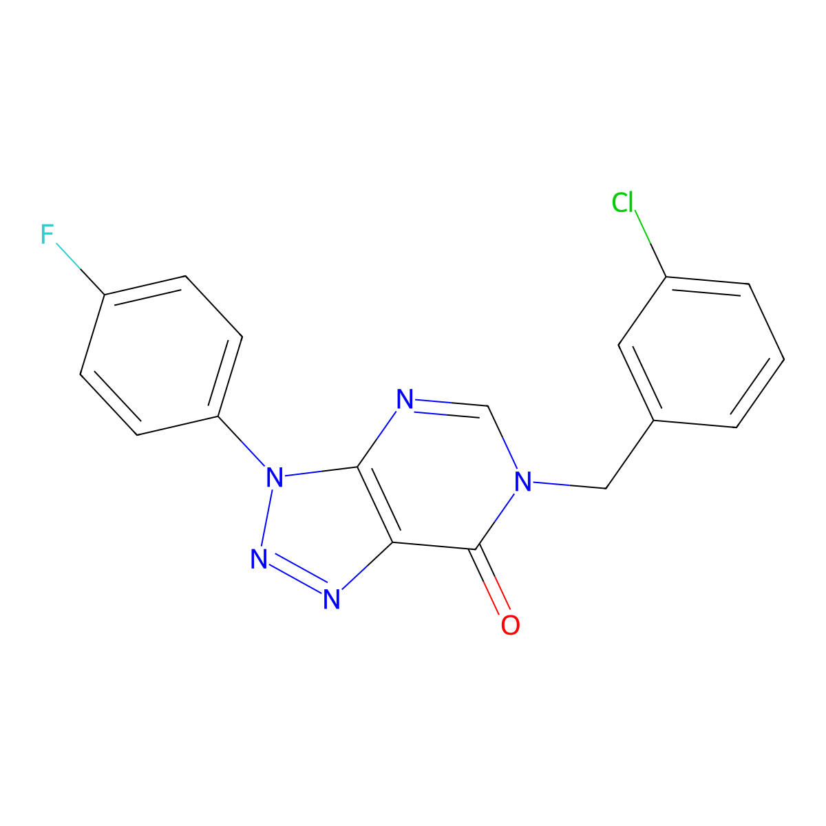 6-(3-chlorobenzyl)-3-(4-fluorophenyl)-3H-[1,2,3]triazolo[4,5-d]pyrimidin-7(6H)-one molecular structure, CAS 863019-56-1