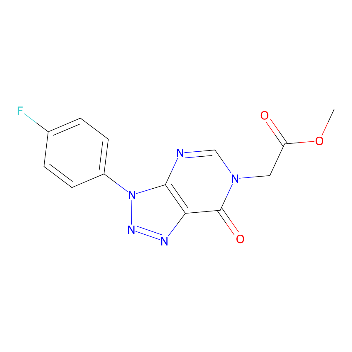 methyl 2-(3-(4-fluorophenyl)-7-oxo-3H-[1,2,3]triazolo[4,5-d]pyrimidin-6(7H)-yl)acetate molecular structure, CAS 863019-57-2