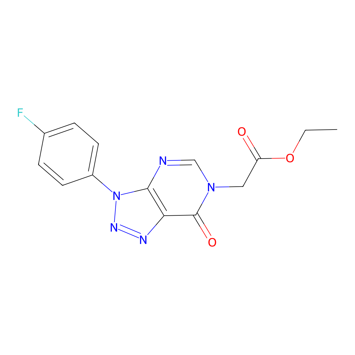 ethyl 2-(3-(4-fluorophenyl)-7-oxo-3H-[1,2,3]triazolo[4,5-d]pyrimidin-6(7H)-yl)acetate molecular structure, CAS 863019-58-3