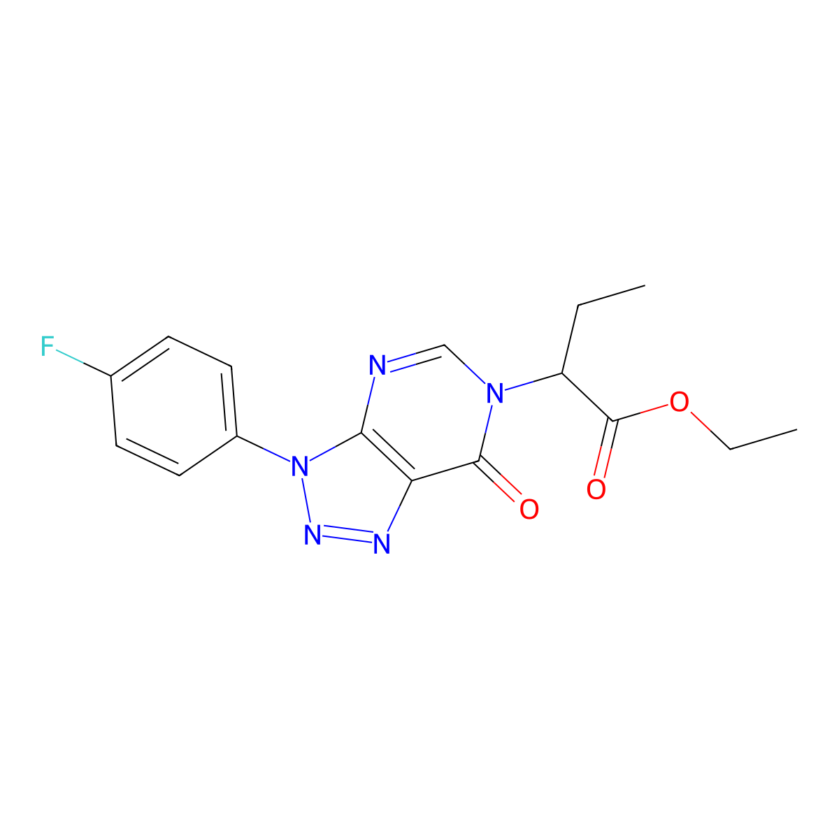 ethyl 2-(3-(4-fluorophenyl)-7-oxo-3H-[1,2,3]triazolo[4,5-d]pyrimidin-6(7H)-yl)butanoate molecular structure, CAS 863019-60-7