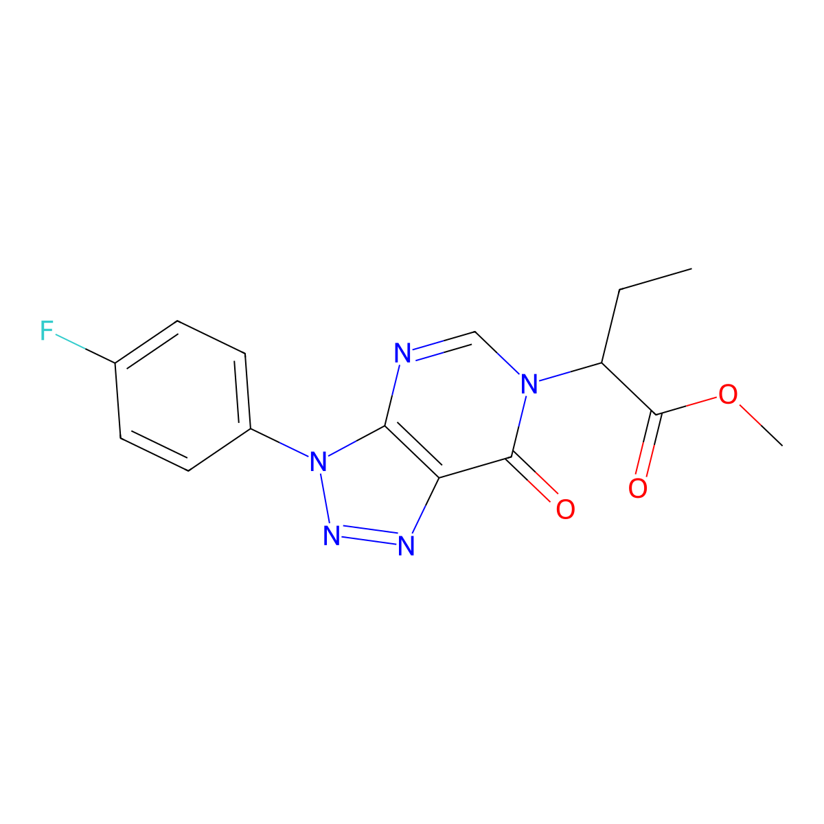 methyl 2-(3-(4-fluorophenyl)-7-oxo-3H-[1,2,3]triazolo[4,5-d]pyrimidin-6(7H)-yl)butanoate molecular structure, CAS 863019-61-8