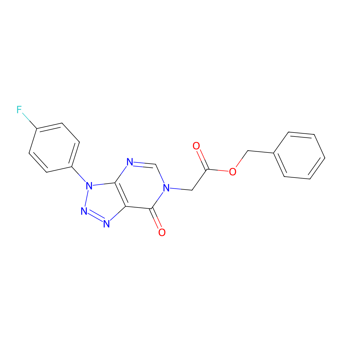 benzyl 2-(3-(4-fluorophenyl)-7-oxo-3H-[1,2,3]triazolo[4,5-d]pyrimidin-6(7H)-yl)acetate molecular structure, CAS 863019-63-0
