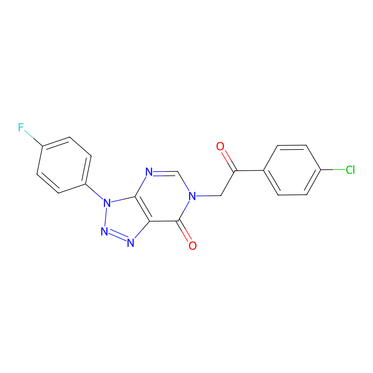 6-[2-(4-Chlorophenyl)-2-oxoethyl]-3-(4-fluorophenyl)triazolo[4,5-d]pyrimidin-7-one molecular structure, CAS 863019-64-1