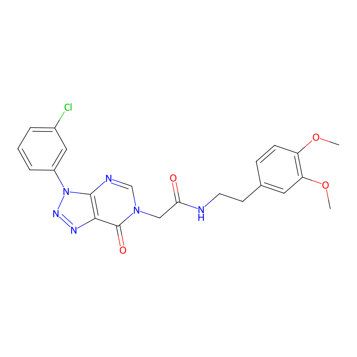 2-(3-(3-chlorophenyl)-7-oxo-3H-[1,2,3]triazolo[4,5-d]pyrimidin-6(7H)-yl)-N-(3,4-dimethoxyphenethyl)acetamide molecular structure, CAS 863019-66-3
