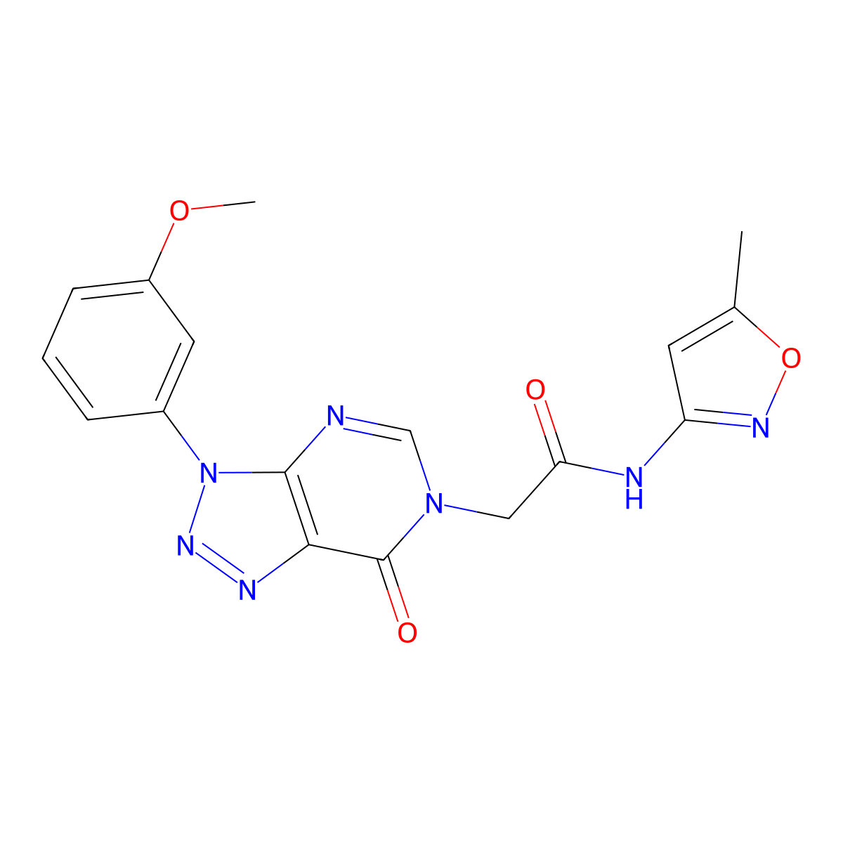 2-(3-(3-methoxyphenyl)-7-oxo-3H-[1,2,3]triazolo[4,5-d]pyrimidin-6(7H)-yl)-N-(5-methylisoxazol-3-yl)acetamide molecular structure, CAS 863019-78-7