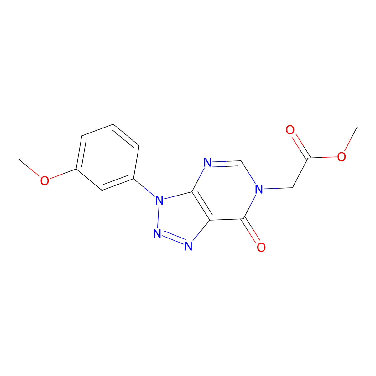 methyl 2-(3-(3-methoxyphenyl)-7-oxo-3H-[1,2,3]triazolo[4,5-d]pyrimidin-6(7H)-yl)acetate molecular structure, CAS 863019-81-2