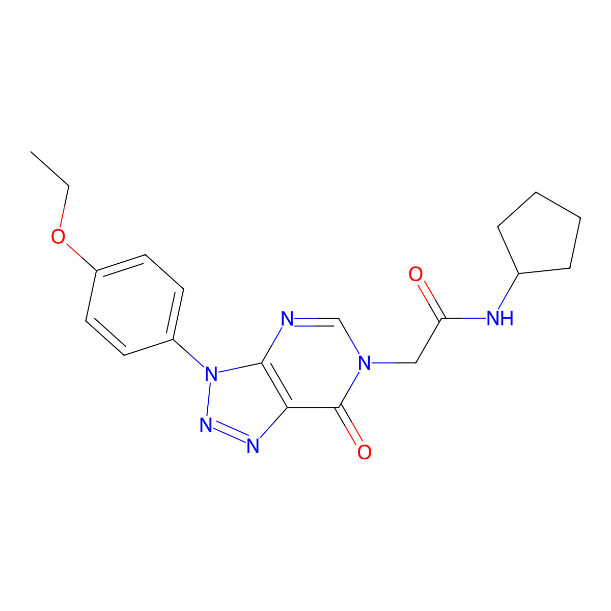N-cyclopentyl-2-[3-(4-ethoxyphenyl)-7-oxotriazolo[4,5-d]pyrimidin-6-yl]acetamide molecular structure, CAS 863019-96-9