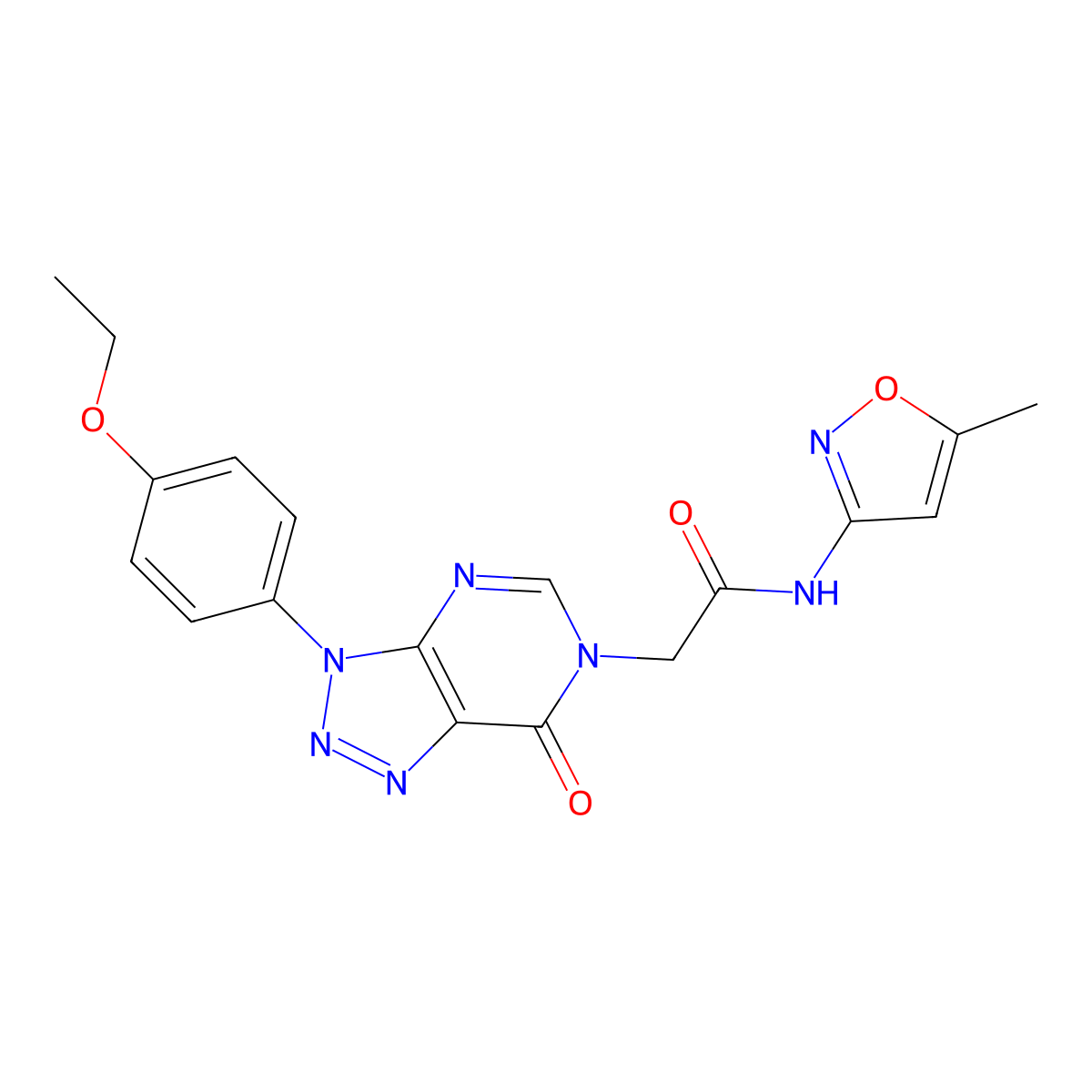 2-(3-(4-ethoxyphenyl)-7-oxo-3H-[1,2,3]triazolo[4,5-d]pyrimidin-6(7H)-yl)-N-(5-methylisoxazol-3-yl)acetamide molecular structure, CAS 863019-99-2
