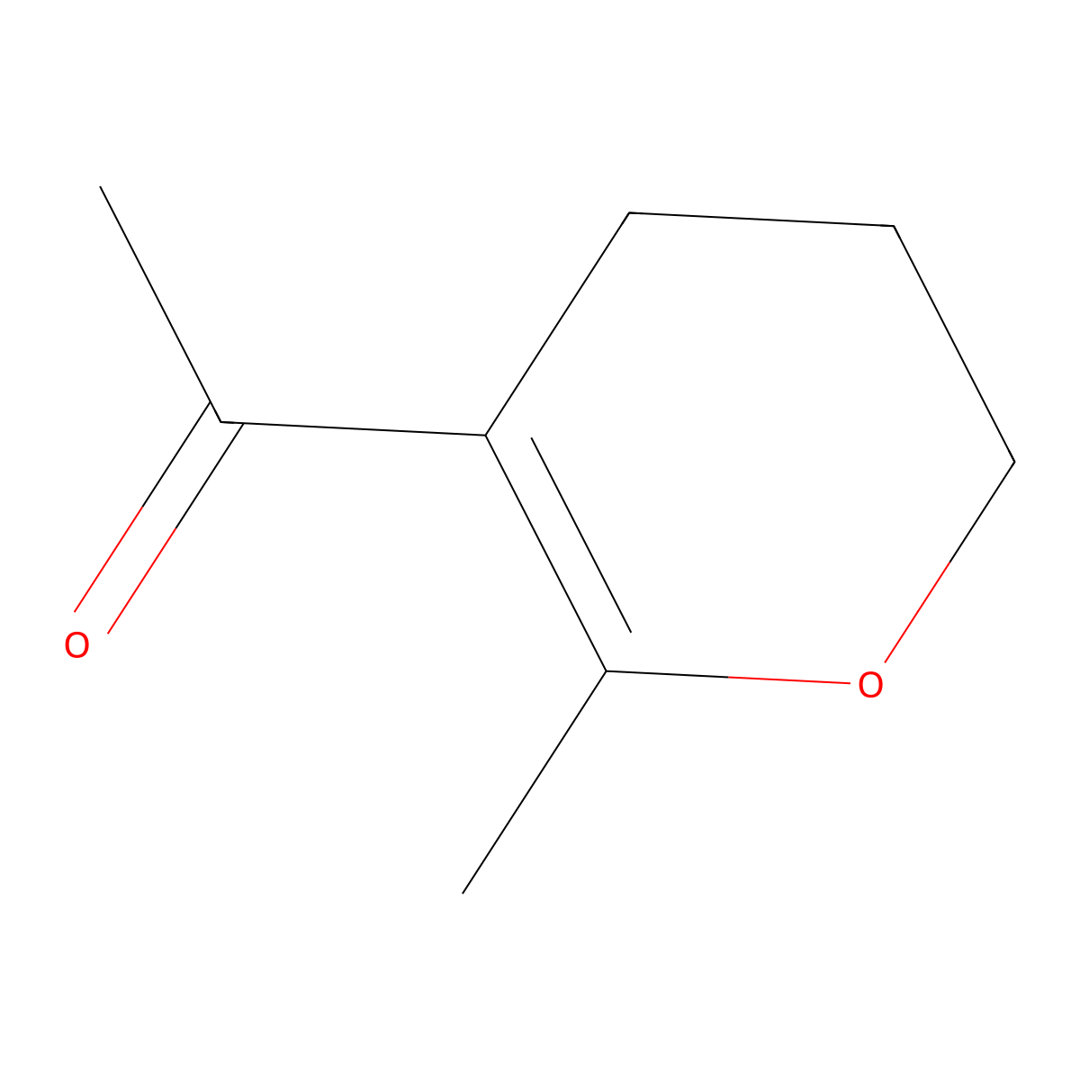 1-(6-methyl-3,4-dihydro-2H-pyran-5-yl)ethan-1-one molecular structure, CAS 86302-11-6