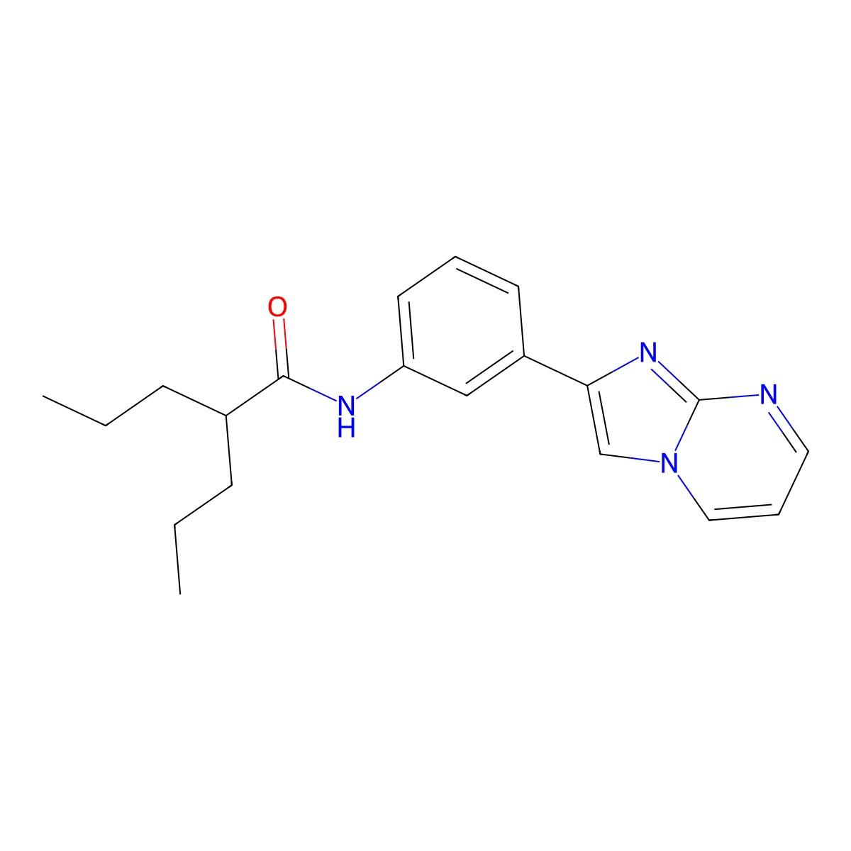 N-(3-(imidazo[1,2-a]pyrimidin-2-yl)phenyl)-2-propylpentanamide molecular structure, CAS 863020-04-6