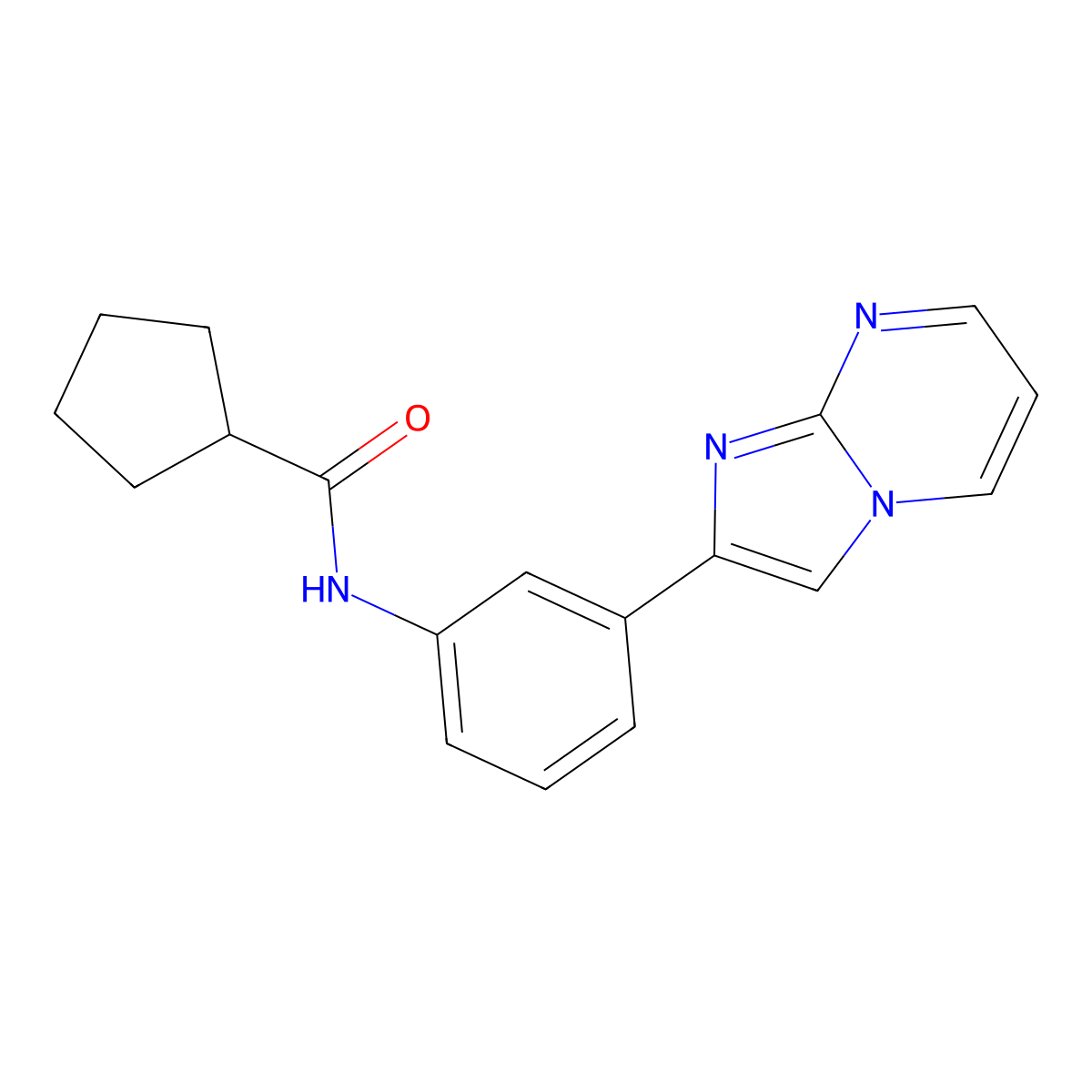 N-(3-{imidazo[1,2-a]pyrimidin-2-yl}phenyl)cyclopentanecarboxamide molecular structure, CAS 863020-05-7