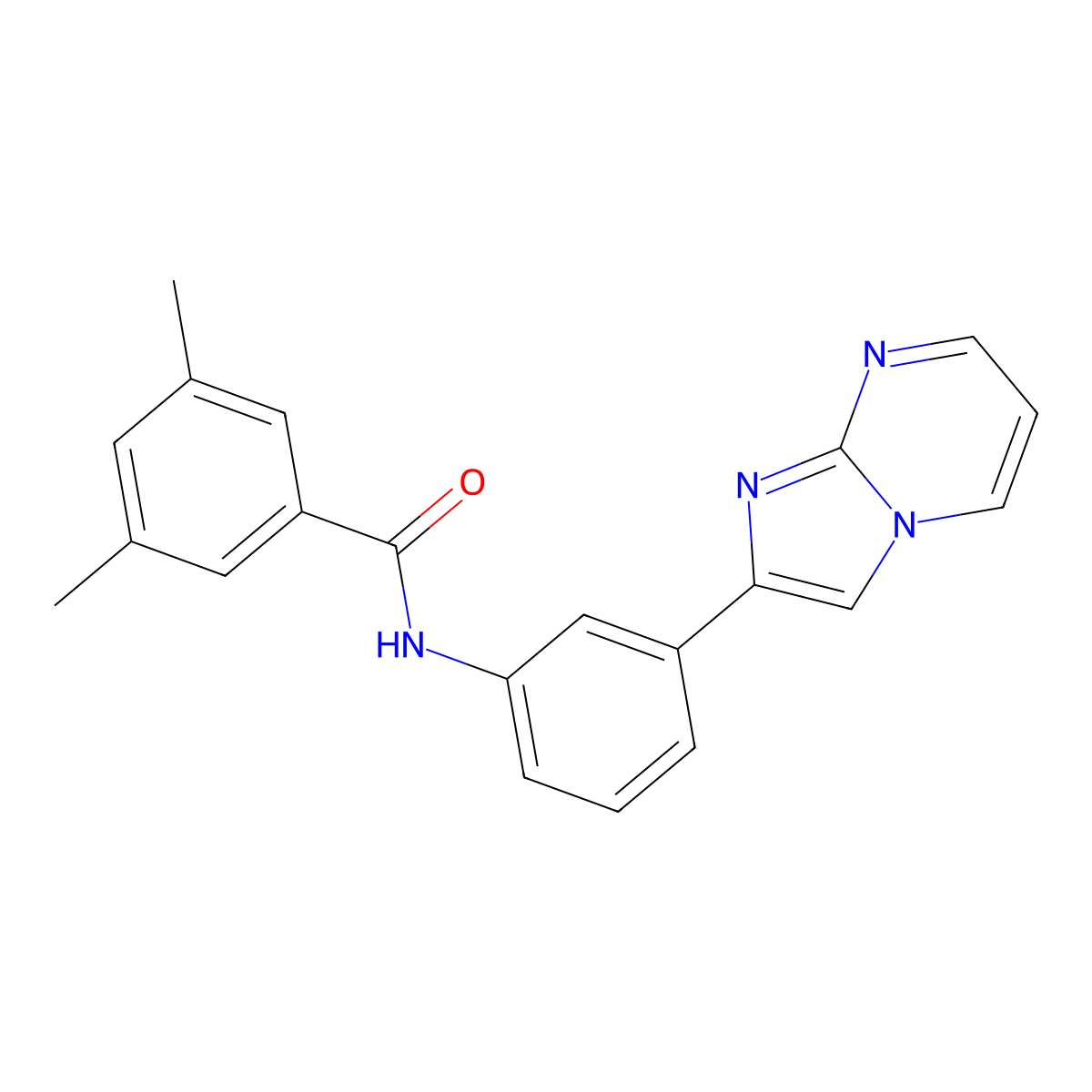 N-(3-{Imidazo[1,2-A]pyrimidin-2-YL}phenyl)-3,5-dimethylbenzamide molecular structure, CAS 863020-08-0