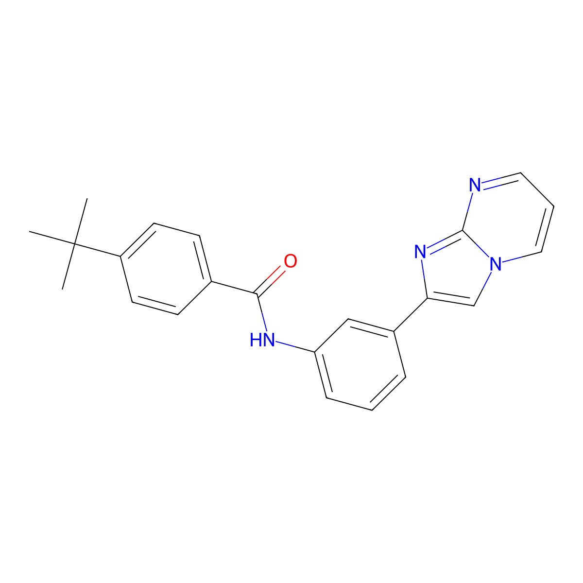 4-(tert-butyl)-N-(3-(imidazo[1,2-a]pyrimidin-2-yl)phenyl)benzamide molecular structure, CAS 863020-10-4