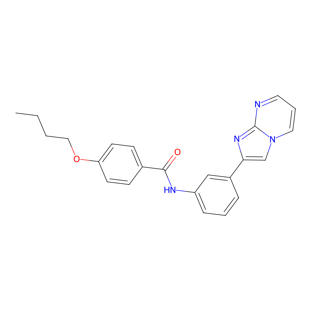 4-butoxy-N-(3-imidazo[1,2-a]pyrimidin-2-ylphenyl)benzamide molecular structure, CAS 863020-13-7