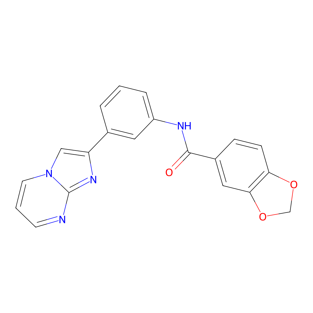 N-(3-imidazo[1,2-a]pyrimidin-2-ylphenyl)-1,3-benzodioxole-5-carboxamide molecular structure, CAS 863020-16-0
