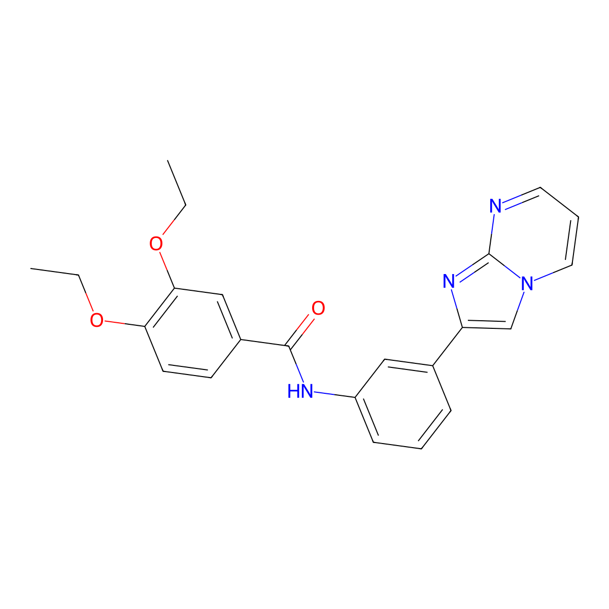3,4-diethoxy-N-(3-{imidazo[1,2-a]pyrimidin-2-yl}phenyl)benzamide molecular structure, CAS 863020-17-1