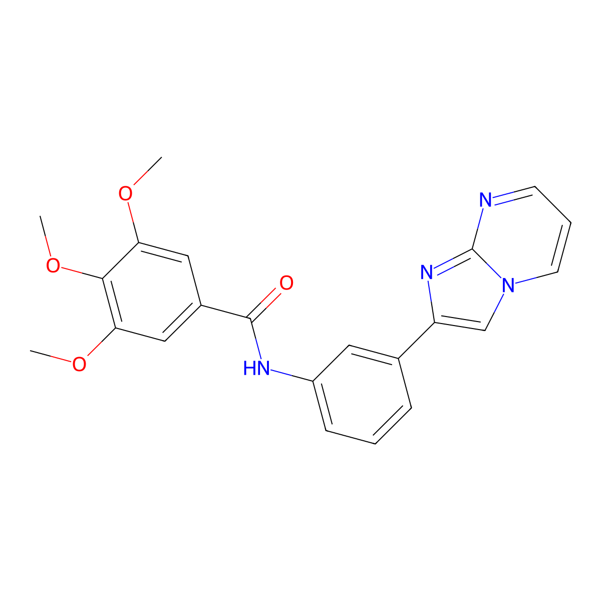 N-(3-{Imidazo[1,2-A]pyrimidin-2-YL}phenyl)-3,4,5-trimethoxybenzamide molecular structure, CAS 863020-18-2
