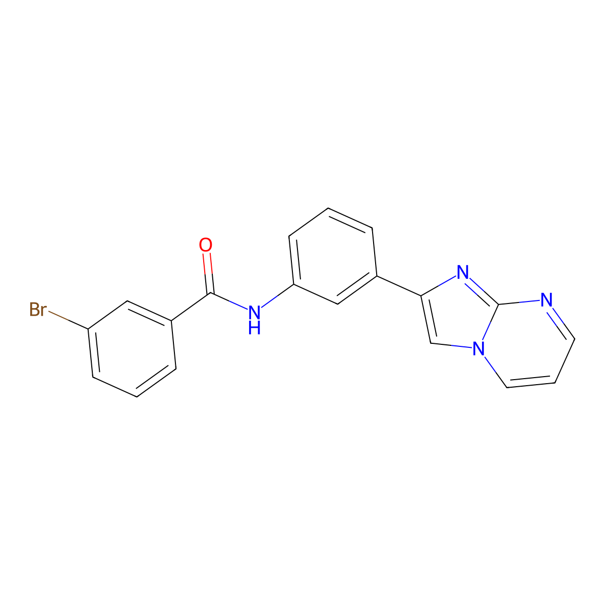 3-bromo-N-(3-{imidazo[1,2-a]pyrimidin-2-yl}phenyl)benzamide molecular structure, CAS 863020-24-0