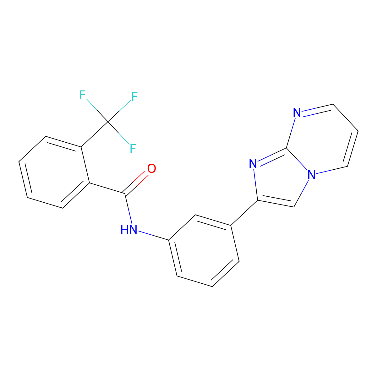 N-(3-(imidazo[1,2-a]pyrimidin-2-yl)phenyl)-2-(trifluoromethyl)benzamide molecular structure, CAS 863020-29-5