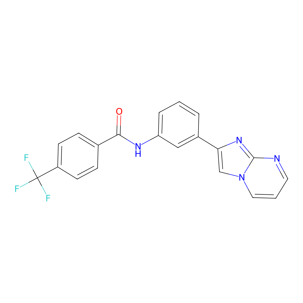N-(3-{imidazo[1,2-a]pyrimidin-2-yl}phenyl)-4-(trifluoromethyl)benzamide molecular structure, CAS 863020-30-8
