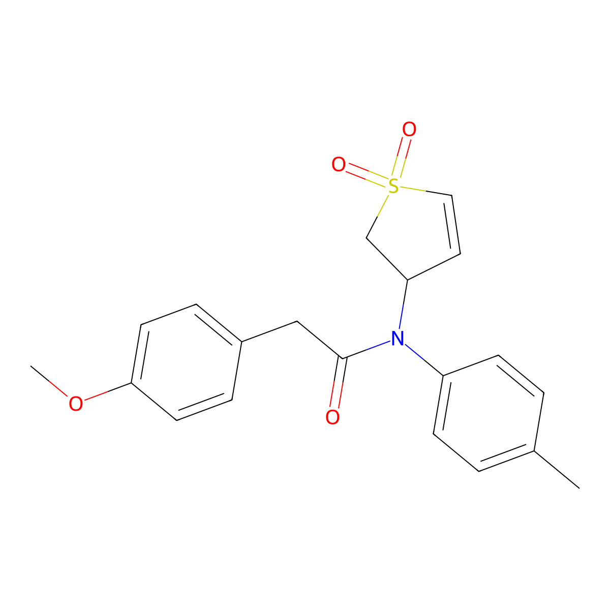 N-(1,1-dioxido-2,3-dihydrothiophen-3-yl)-2-(4-methoxyphenyl)-N-(p-tolyl)acetamide molecular structure, CAS 863020-58-0