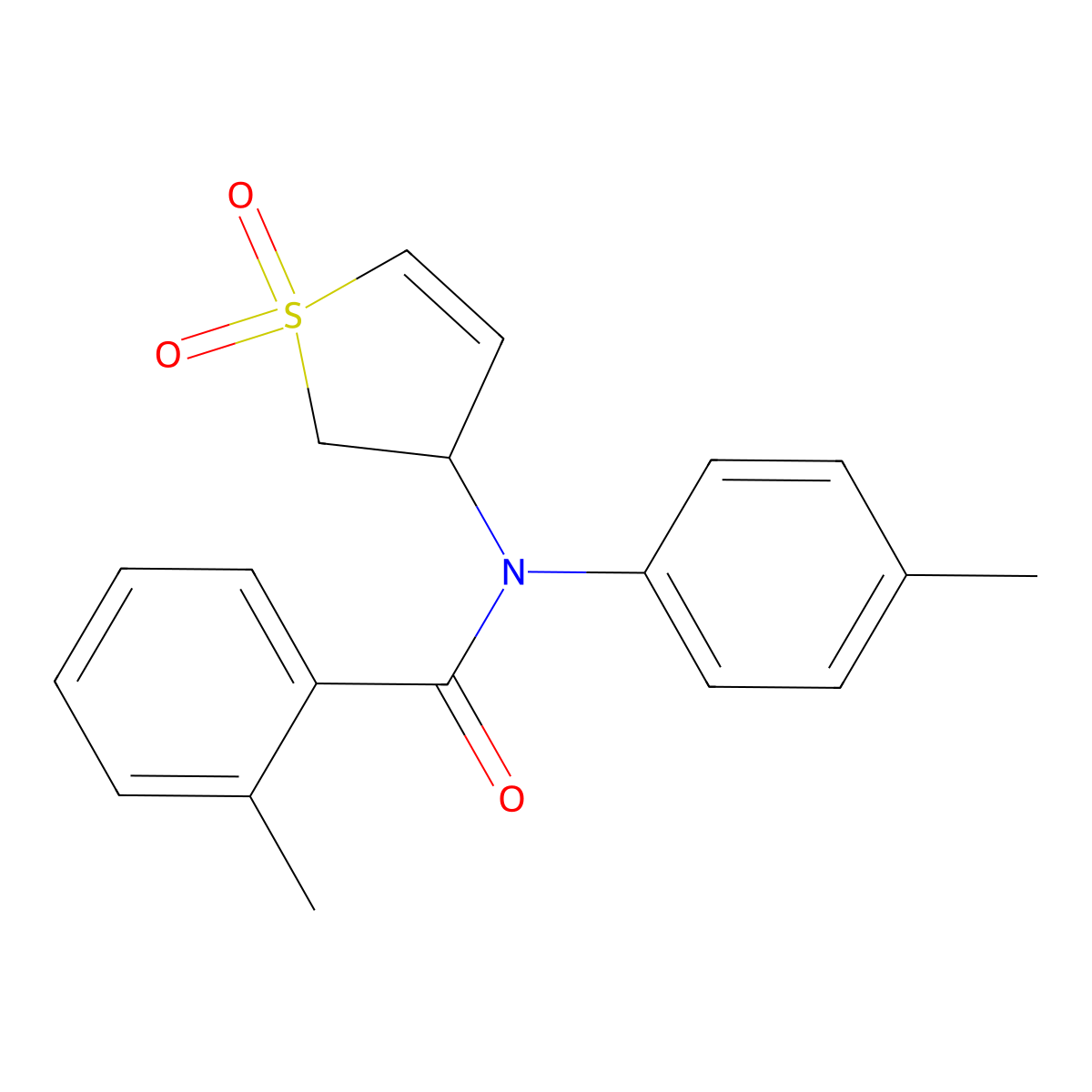 N-(1,1-dioxido-2,3-dihydrothiophen-3-yl)-2-methyl-N-(p-tolyl)benzamide molecular structure, CAS 863020-59-1