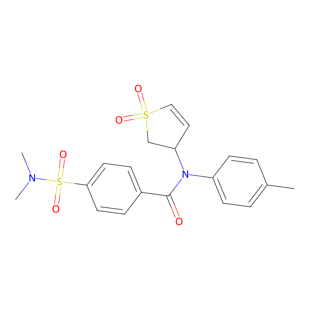 4-(N,N-dimethylsulfamoyl)-N-(1,1-dioxido-2,3-dihydrothiophen-3-yl)-N-(p-tolyl)benzamide molecular structure, CAS 863020-66-0