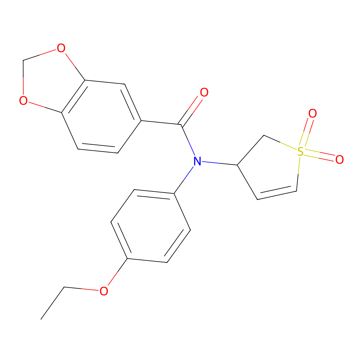 N-(1,1-dioxido-2,3-dihydrothiophen-3-yl)-N-(4-ethoxyphenyl)benzo[d][1,3]dioxole-5-carboxamide molecular structure, CAS 863020-76-2