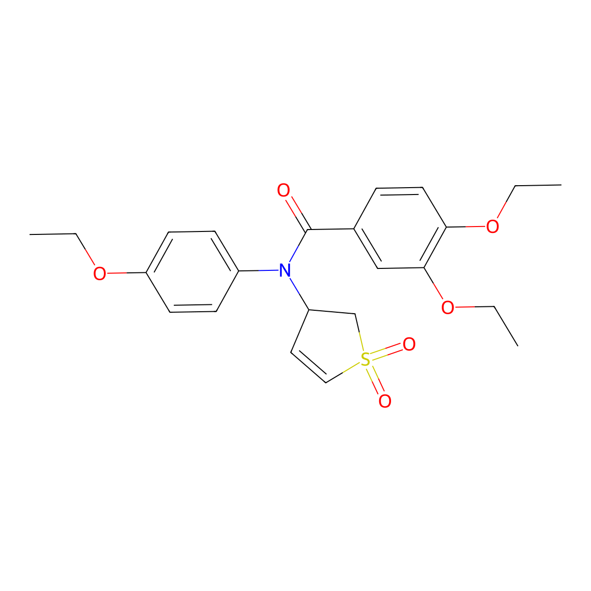 N-(1,1-dioxido-2,3-dihydrothiophen-3-yl)-3,4-diethoxy-N-(4-ethoxyphenyl)benzamide molecular structure, CAS 863020-81-9