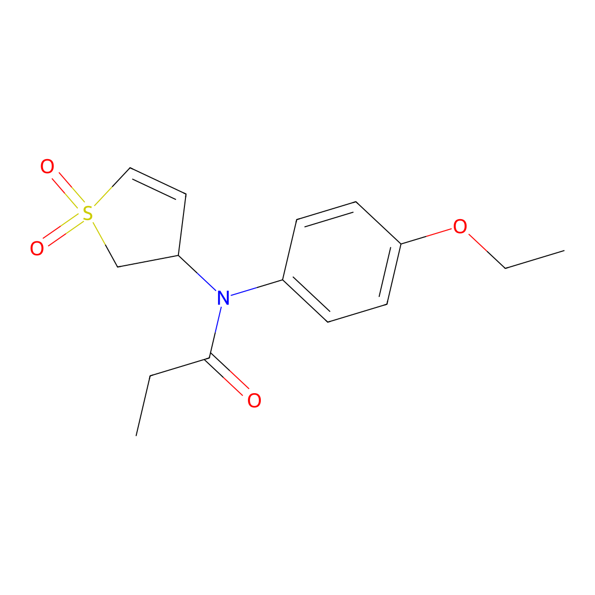 N-(1,1-dioxido-2,3-dihydrothiophen-3-yl)-N-(4-ethoxyphenyl)propionamide molecular structure, CAS 863020-82-0