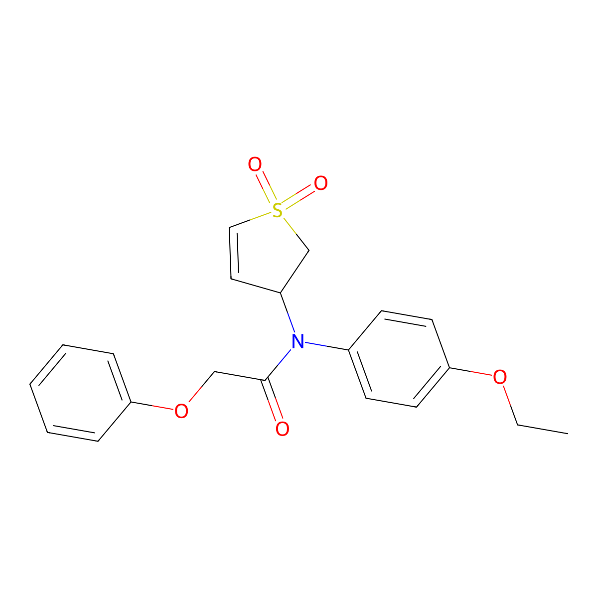 N-(1,1-dioxo-2,3-dihydro-1lambda6-thiophen-3-yl)-N-(4-ethoxyphenyl)-2-phenoxyacetamide molecular structure, CAS 863020-87-5