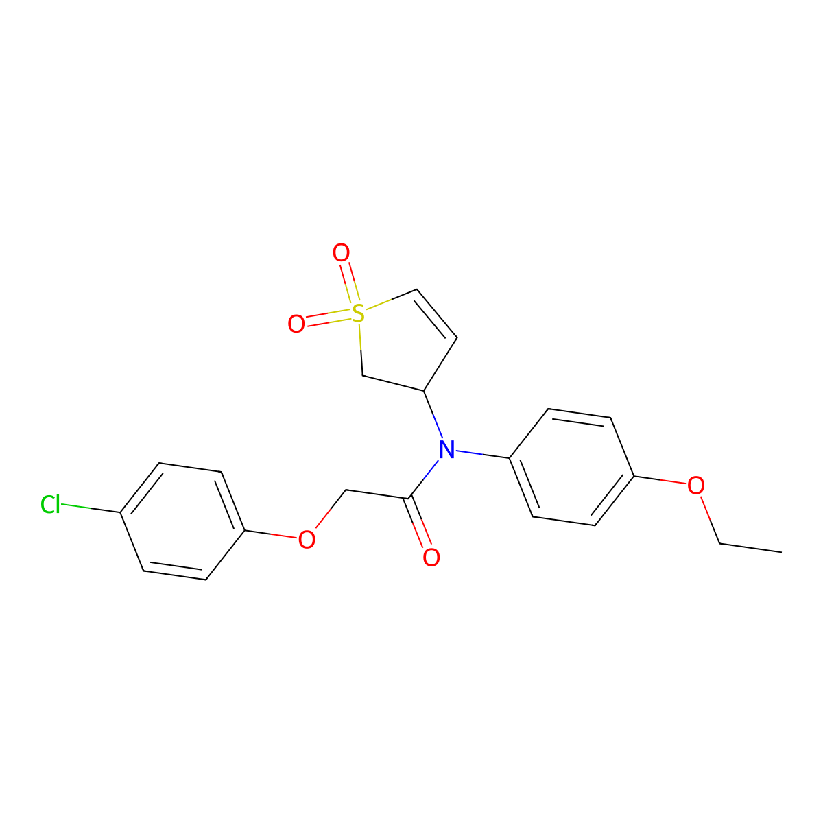 2-(4-chlorophenoxy)-N-(1,1-dioxido-2,3-dihydrothiophen-3-yl)-N-(4-ethoxyphenyl)acetamide molecular structure, CAS 863020-88-6