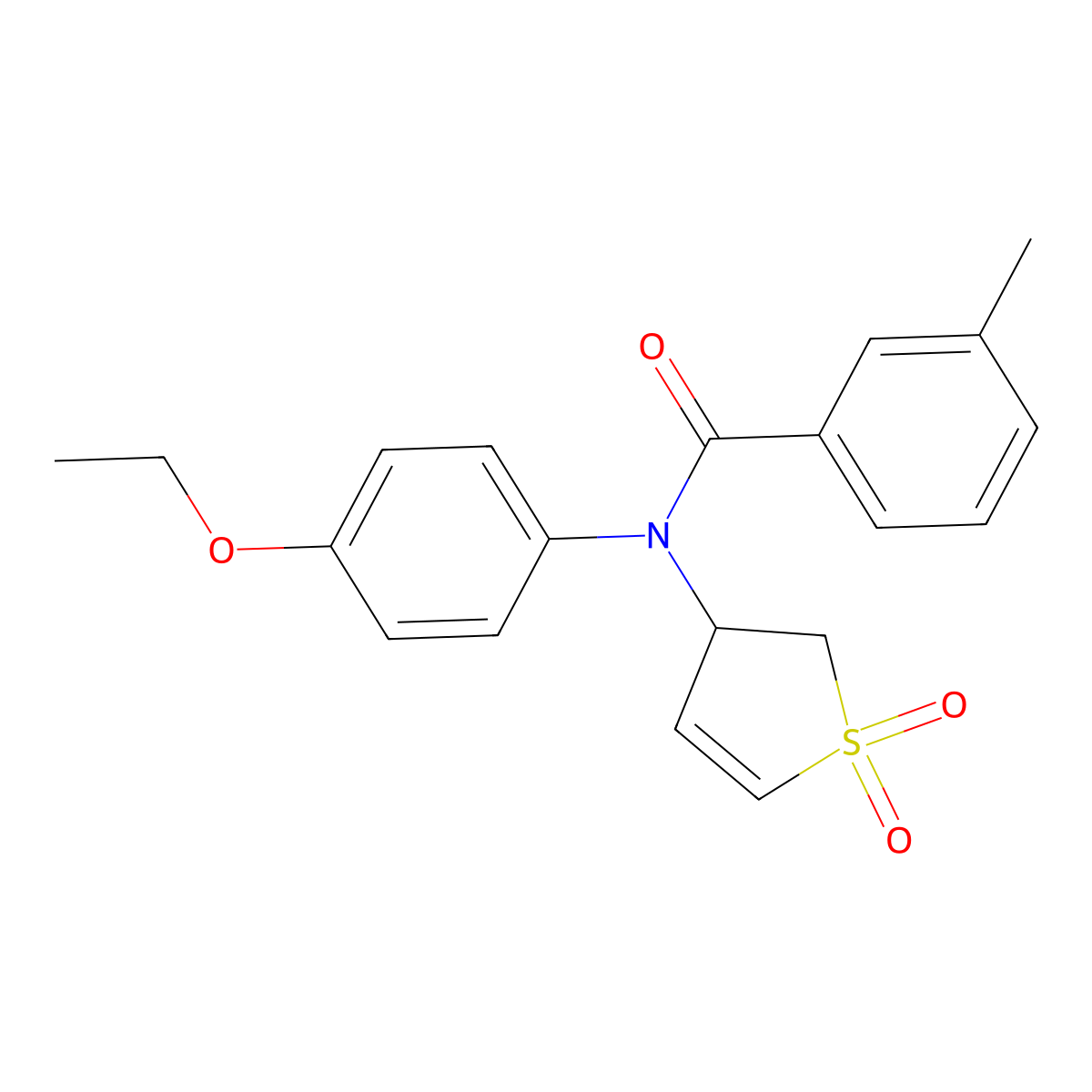 N-(1,1-dioxido-2,3-dihydrothiophen-3-yl)-N-(4-ethoxyphenyl)-3-methylbenzamide molecular structure, CAS 863020-93-3