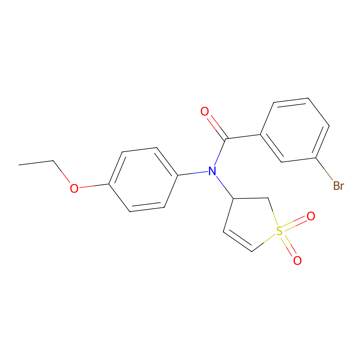 3-bromo-N-(1,1-dioxido-2,3-dihydrothiophen-3-yl)-N-(4-ethoxyphenyl)benzamide molecular structure, CAS 863020-97-7