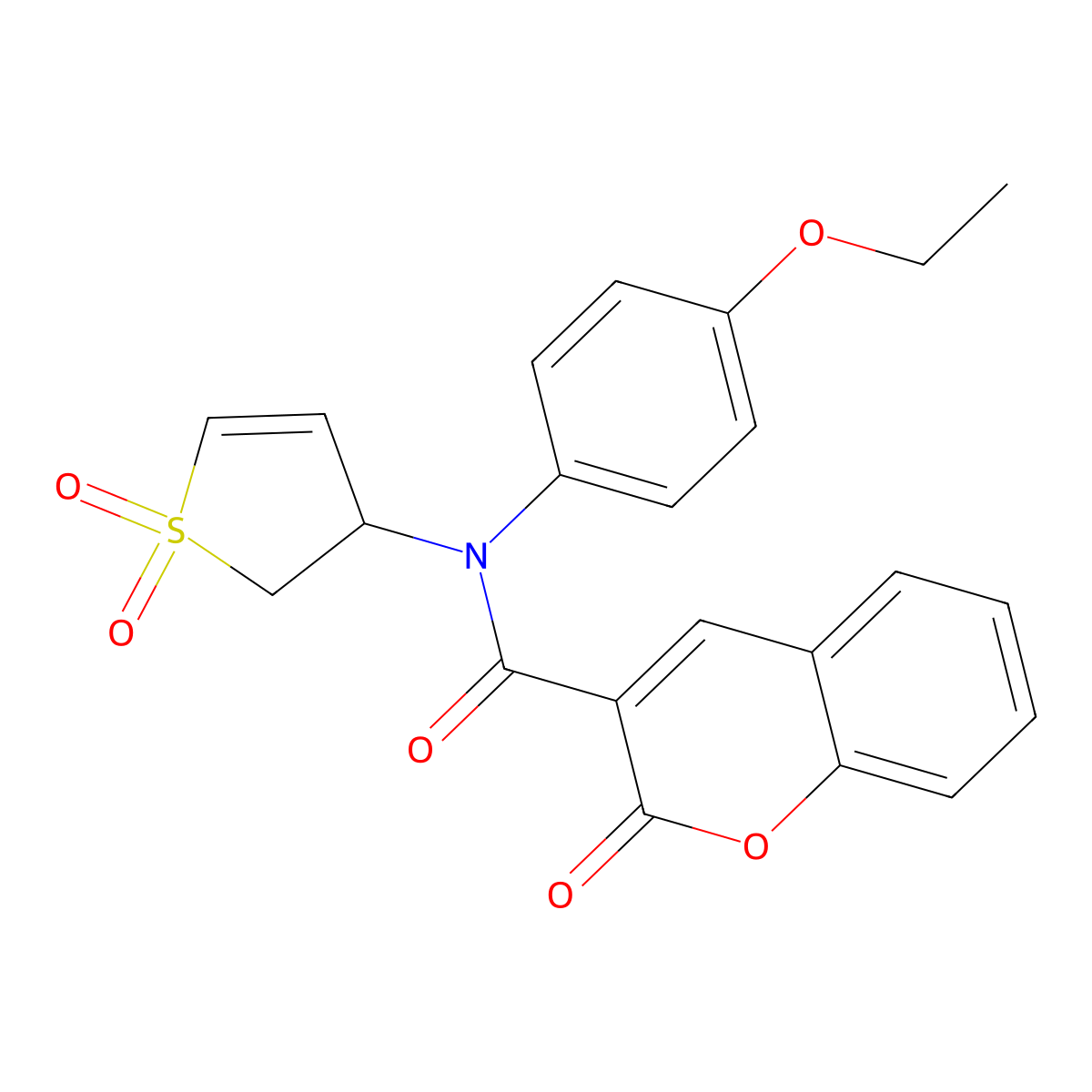 N-(1,1-dioxido-2,3-dihydrothiophen-3-yl)-N-(4-ethoxyphenyl)-2-oxo-2H-chromene-3-carboxamide molecular structure, CAS 863021-06-1